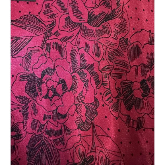 APT 9 Intimates Slip Dress Women's XL Hot Pink Swiss Dot Rose Floral Lace Sexy - Picture 5 of 11
